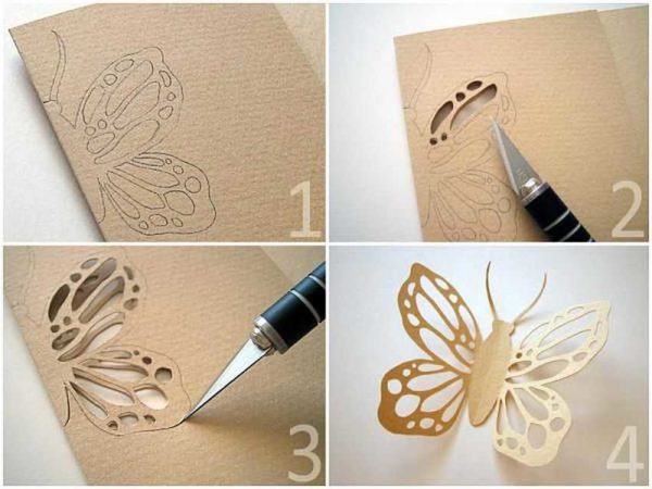 Как сделать ажурную бабочку из бумаги - процесс в картинках