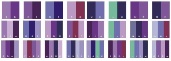 Классические сочетания фиолетового с другими цветами